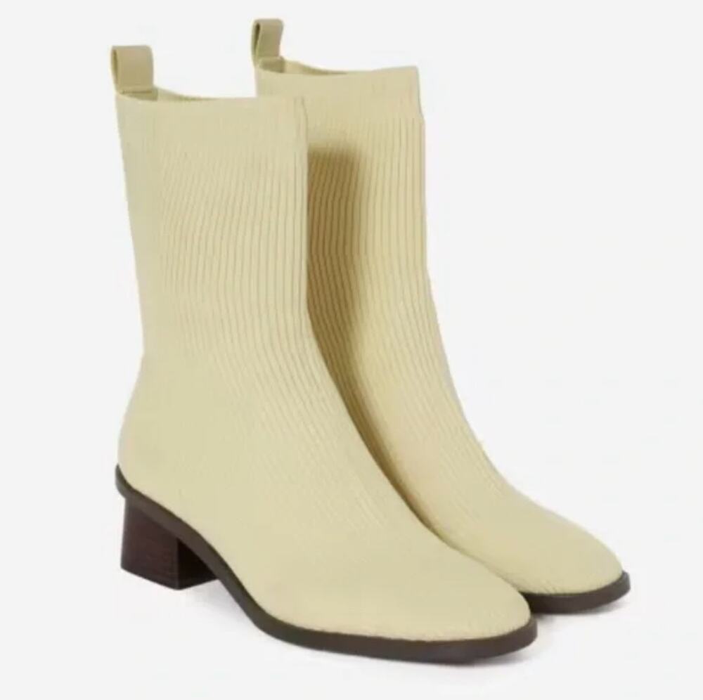 EVERLANE The High-Ankle Glove Boot in ReKnit Yellow Pastel